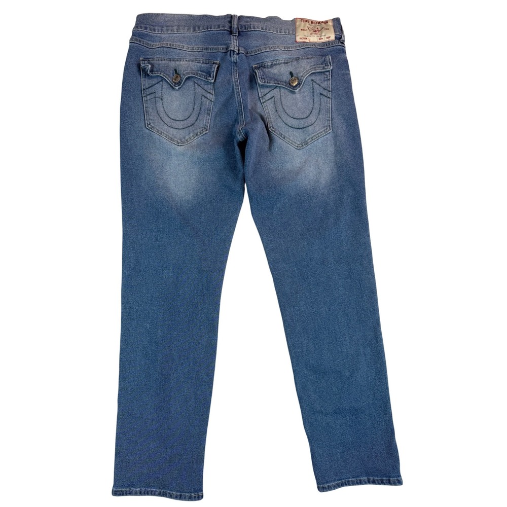 True Religion Geno Relaxed Slim Blue Jeans Mens 36 Medium Wash Stretch Denim - Picture 9 of 9